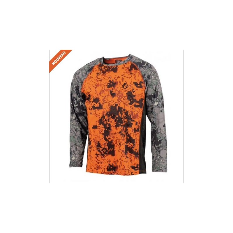 Tshirt manches longues Stretch Digital Orange