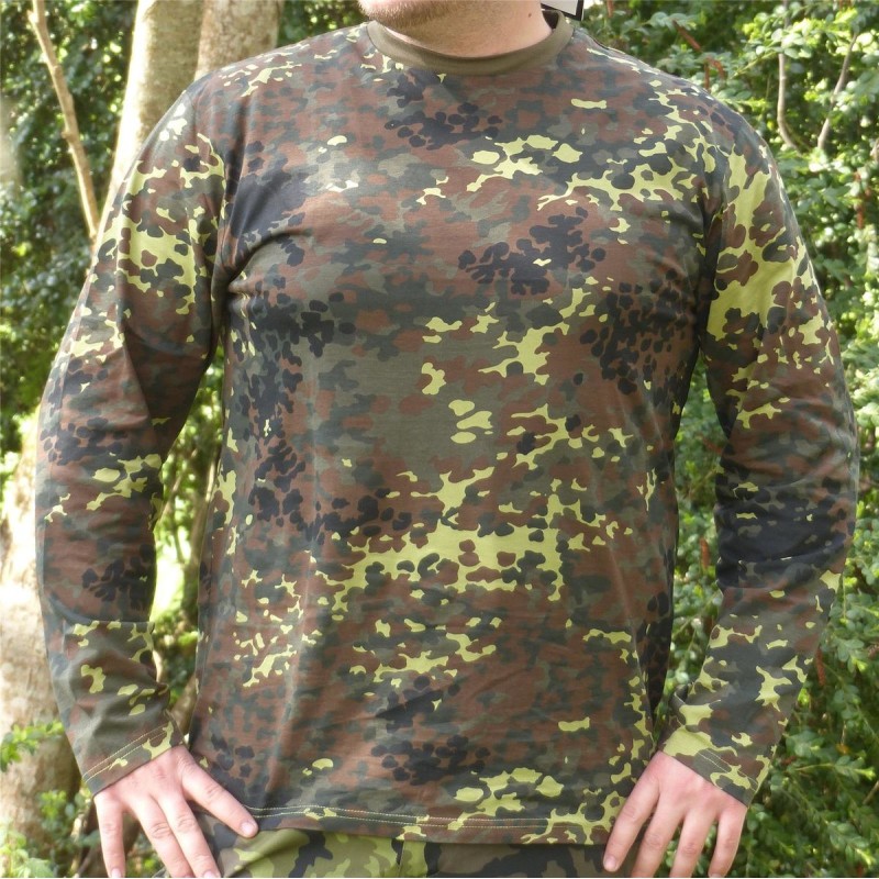 T-Shirt camo Flecktarn manches longues